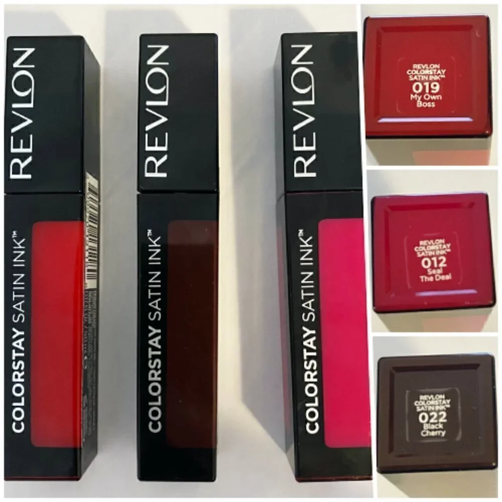Revlon Trending 3pc ColorStay Satin Liquid Lipstick Longwear Pink Red Cherry